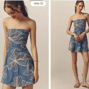 EUC Flat White brand strapless mini dress, size S